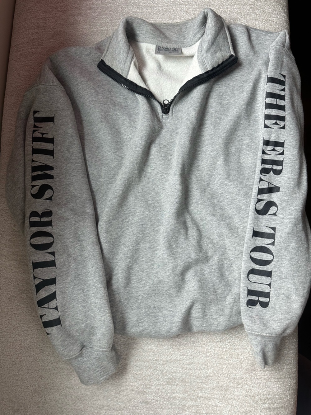 Taylor Swift "The Eras Tour" Gray Quarter-Zip Sweatshirt- Size Medium